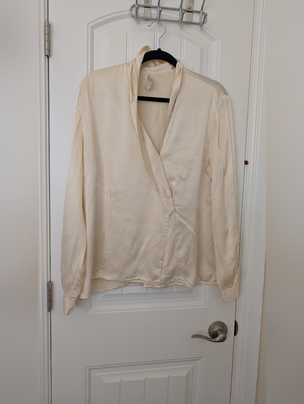 VTG Preston & York Cream Silk Blouse L
